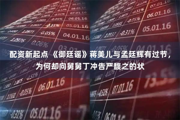配资新起点 《御廷谣》蒋美儿与孟廷辉有过节，为何却向舅舅丁冲告严馥之的状